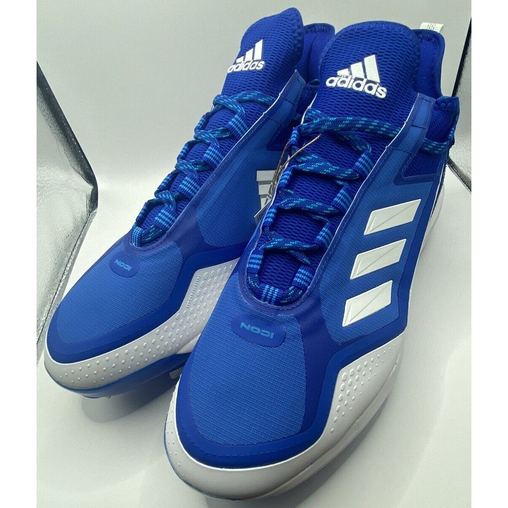 Adidas Men's Icon 7  Boost Royal Blue White Baseball Metal Cleats S23849 Size 12 - Picture 4 of 16